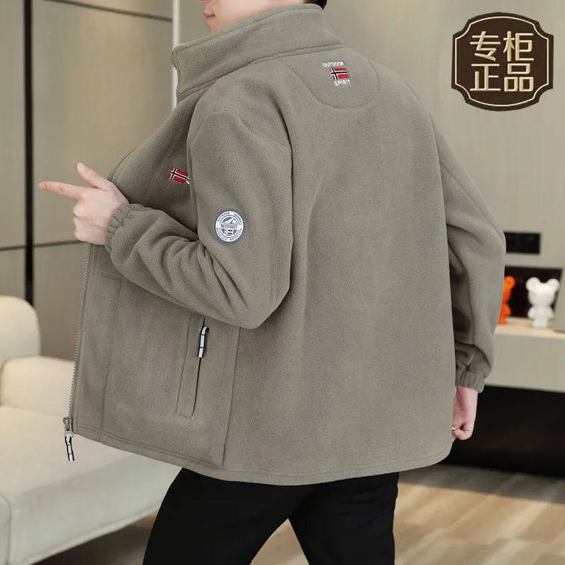 出口挪威！秋冬大码男士加绒加厚棉衣宽松立领休闲摇粒绒保暖外套,淘宝优惠券,粉丝福利购,淘宝优惠卷