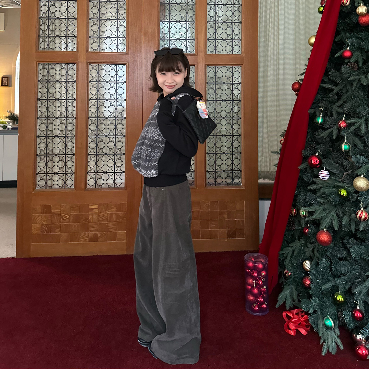 Our2【复古工装裤】2025秋冬加绒设计款复古直筒休闲时尚工装裤女,淘宝优惠券,粉丝福利购,淘宝优惠卷