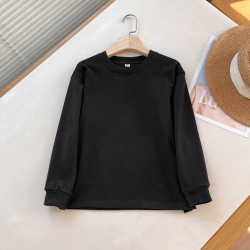 官网99童装男童女童摇粒绒圆领T恤长袖抓绒内搭25秋冬新款481213 - 图2