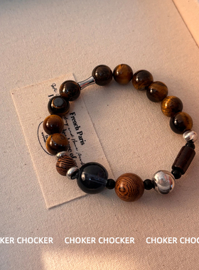 虎眼石高级感秋冬不规则复古手链