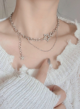 ins嘻哈星星项链女潮小众设计感
