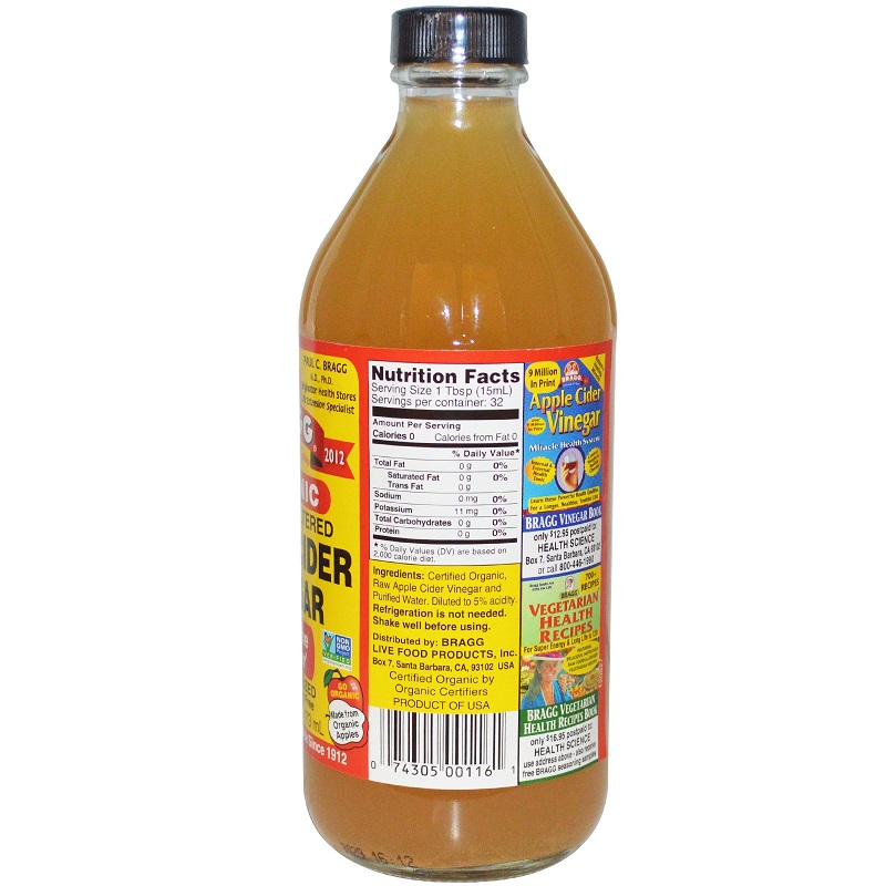 Bragg apple cider vinegar生酮无碳不加糖含酵母酵素苹果醋946ml-图2