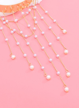 异域风珍珠流苏开口臂镯