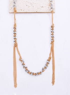 2026新品拼接链条流苏设计感项链