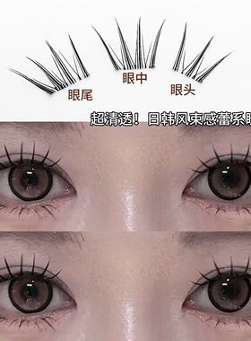 32排大容量黑棕色上镜款天使蕾蕾睫毛书日系束感假睫毛韩系淡颜睫