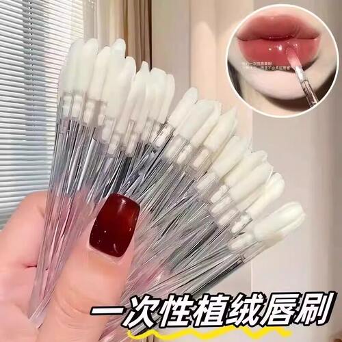 便携款唇刷化妆刷一次性口红遮瑕刷眼影刷美妆工具50支装 - 图0