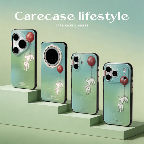 CARECASE 气球小羊透黑彩点手机壳 适用于苹果iPhone17 16 15 14 ProMax 华为Mate/Pura 原创设计 梦幻卡通 - 图0