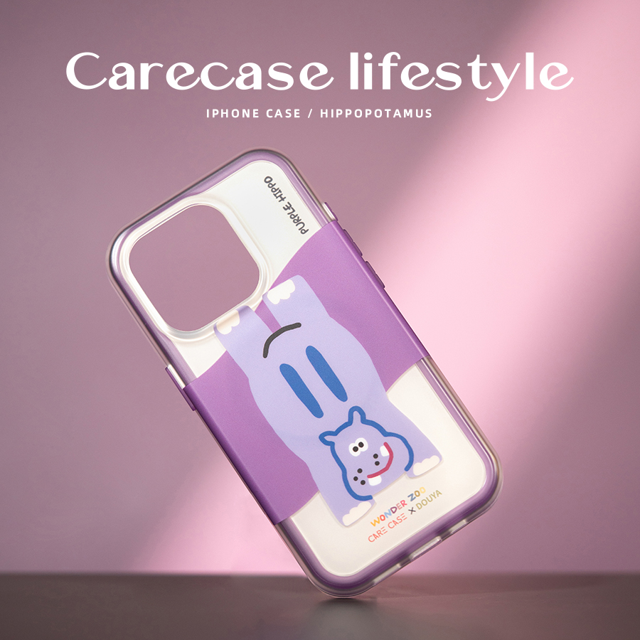 CARECASE趴趴河马二合一磁吸磨砂手机壳适用于苹果 15 14 13 12 Pro Max原创设计创意可爱卡通有趣ins风-图3