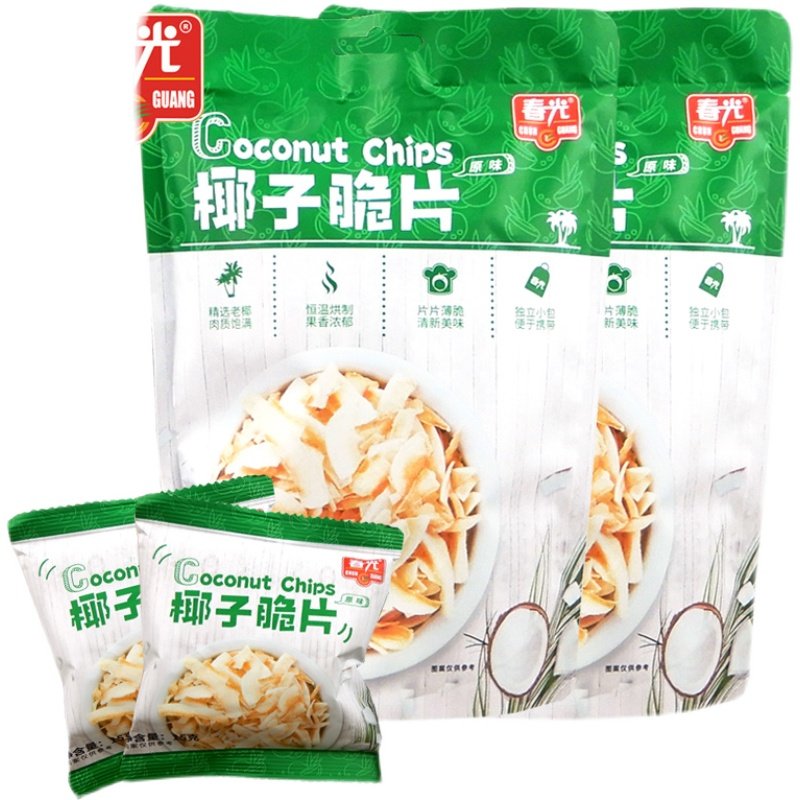 海南特产春光椰子脆片60gX2袋 独立小袋包装椰子片香脆椰子片零食,淘宝优惠券,粉丝福利购,淘宝优惠卷