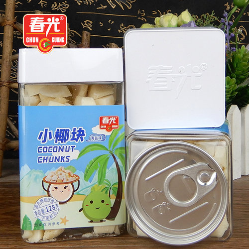 春光食品小椰块海盐味128g罐 海南特产 椰果肉块酥脆老椰肉 - 图0
