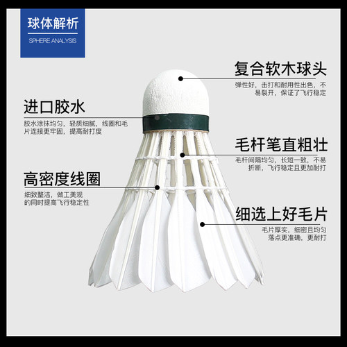 Okalin澳加林羽毛球威健造AC9 AC5 1 50 AC4 F300 500鹅毛鸭毛球 - 图2