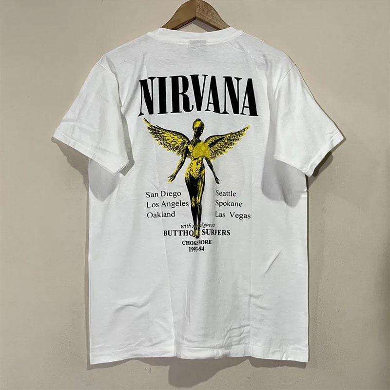 欧美Nirvana涅槃天使潮牌短袖vintage美式复古乐队男女情侣T恤,淘宝优惠券,粉丝福利购,淘宝优惠卷