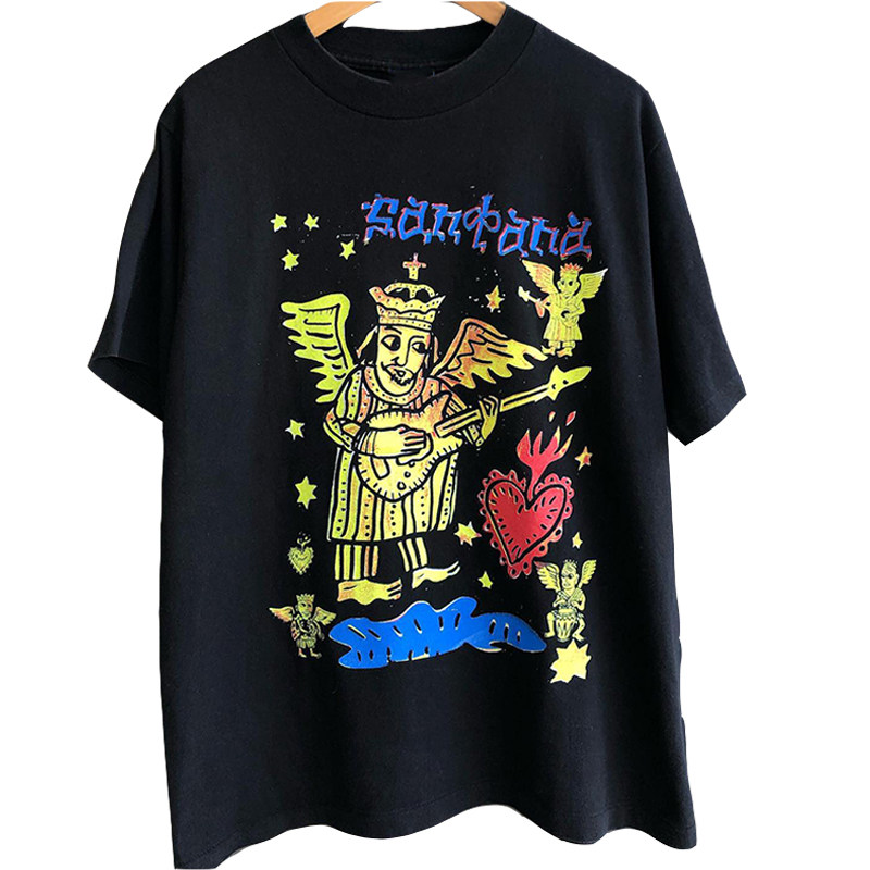 美潮宽松复古Santana乐队ins潮牌Cityboy短袖oversize男女情侣T恤,淘宝优惠券,粉丝福利购,淘宝优惠卷