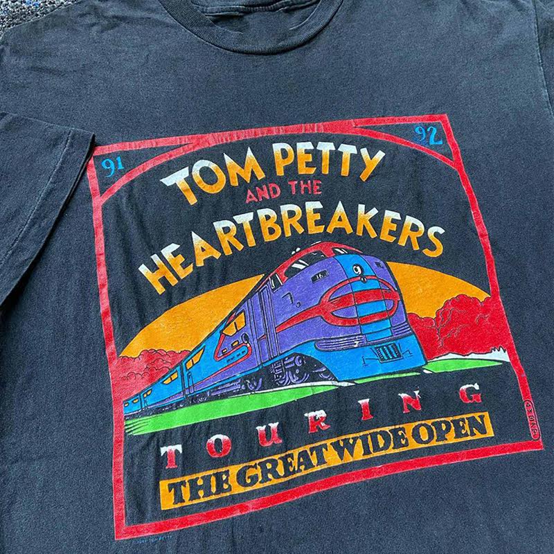 TomPettyandtheHeartbreakers摇滚乐队古着感潮牌半袖男女情侣T恤,淘宝优惠券,粉丝福利购,淘宝优惠卷