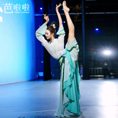 古典舞演出剧目服《一盏梦鹤唳》女飘逸大裙摆艺考定制表演服装 - 图2