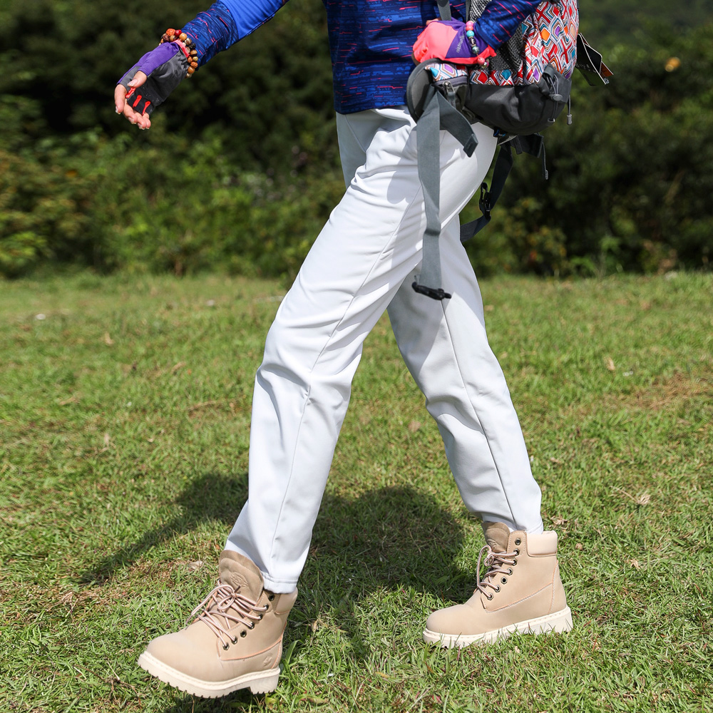 户外运动软壳裤女抓绒裤女冲锋裤长裤修身显瘦防水透气防风保暖秋 - 图1