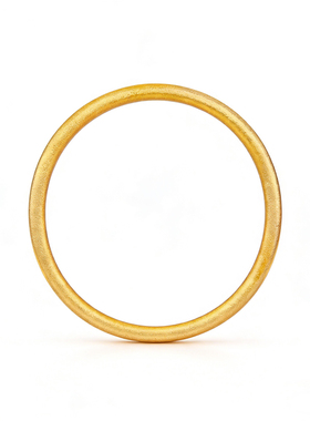 古法传承素圈沙金手镯女性仿真黄金磨砂圆条实心手镯经典款结婚用