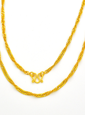 加长项链女款单水波链