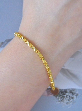 送女友老婆520礼盒装镀24K金色四叶草手链女仿真黄金洋气久不褪色