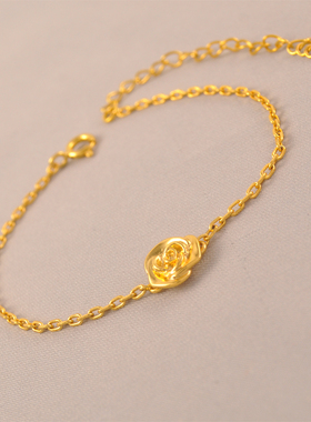 玫瑰花手链ins迷你设计高级感气质镀24K金色甜美小花朵手链送女友