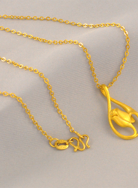 法式镀24K金色玫瑰花朵锁骨链度假风唯美花瓣吊坠项链送女友老婆