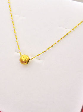 送女友珠子镀24K金色项链吊坠