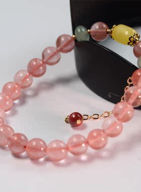 玉髓手链手链手串佛珠礼物蜜蜡鸡油黄琥珀天然天然男女款玉髓手链