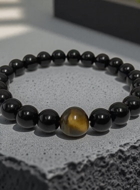 天然黑玛瑙手串男女情侣款