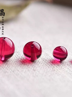 天然红碧玺玻璃体锁骨链散珠