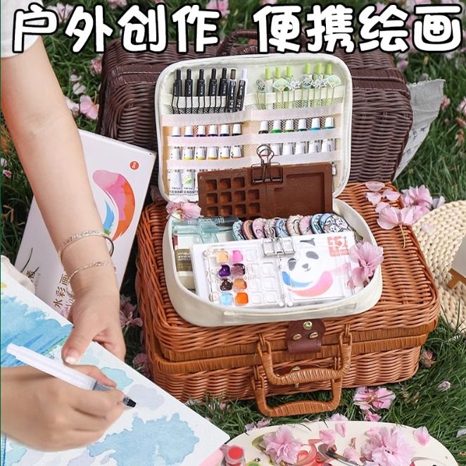 素描迷你小画板水彩颜料盒随身便携手账写生旅行收纳包绘画亚克力,淘宝优惠券,粉丝福利购,淘宝优惠卷