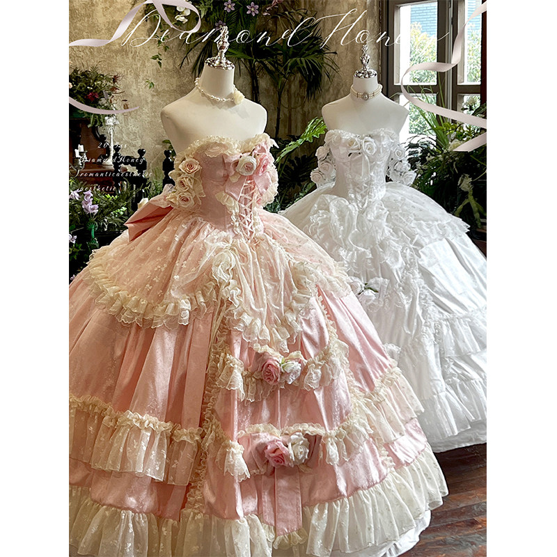 【恋与玫瑰】恋人爱意·浪漫公主风成人礼花嫁婚纱礼服可订婚结婚,淘宝优惠券,粉丝福利购,淘宝优惠卷