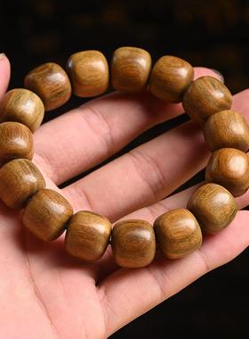 绿檀木老型珠佛珠手串女木质手链中国风檀香手串男民族风单圈简约