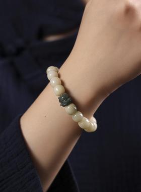 原创风化菩提DIY手工编小猫咪可爱猫爪穗子款简约款单圈菩提手串