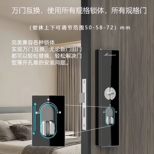 室内门超薄智能锁万门互换木门指纹锁适配各种锁体远程智控密码锁 - 图0