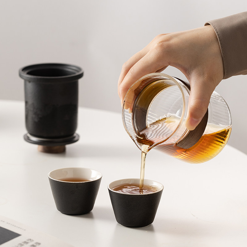 玻璃旅行茶具套装简约泡茶壶一人单人户外便携快客杯陶瓷功夫茶具,淘宝优惠券,粉丝福利购,淘宝优惠卷