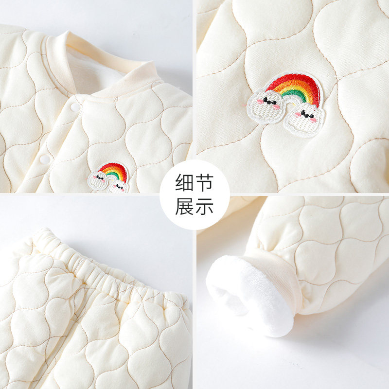 婴儿内衣套装春秋三层夹棉加厚保暖儿童睡衣宝宝秋衣秋裤打底冬季,淘宝优惠券,粉丝福利购,淘宝优惠卷