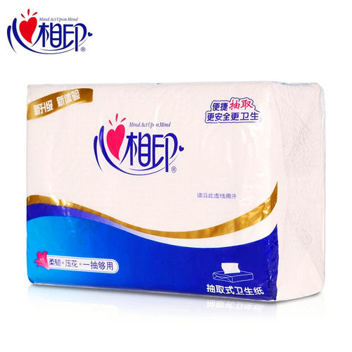 心相印NT1320卫生纸抽取式120抽压花纸平切纸刀切卫生纸整箱24包 - 图1