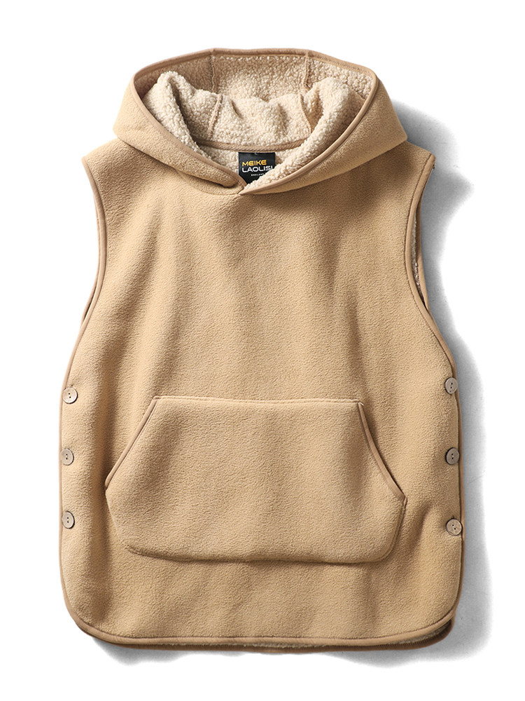 日系复古摇粒绒马甲男款冬季加绒加厚羊羔绒马夹外贸男装保暖背心,淘宝优惠券,粉丝福利购,淘宝优惠卷