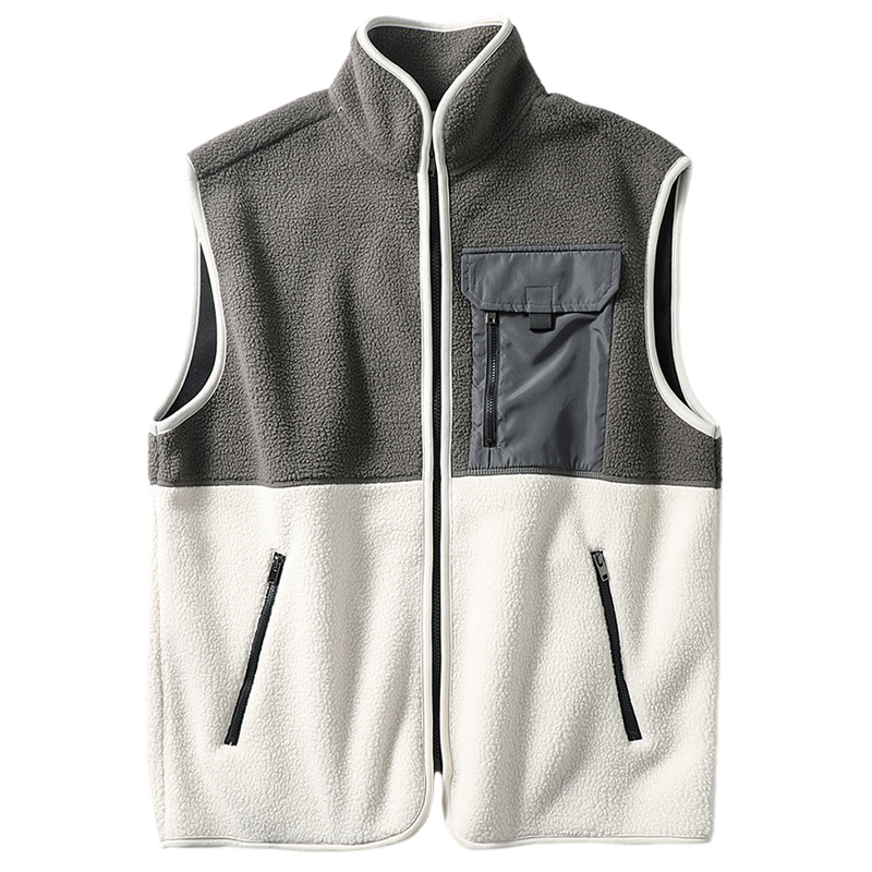 日系复古双面摇粒绒马甲男款秋冬季外穿保暖背心外套外贸男装马甲 - 图3
