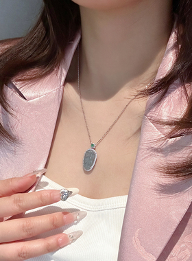 天然冰种金枝玉叶吊坠项链玉叶