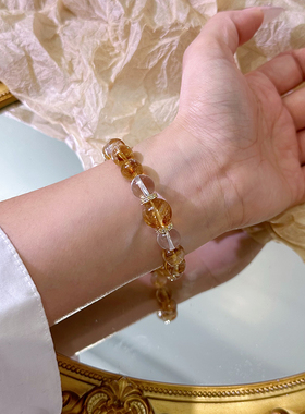 天然黄水晶手链女招财转运旺事业