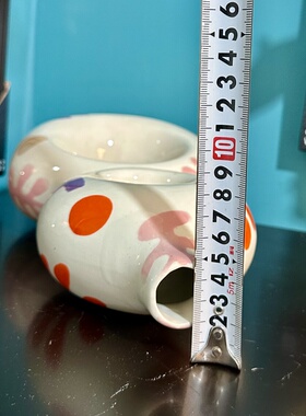 外贸样品比利时Que Rico多巴胺陶瓷葫芦花器摆件双环异形陶瓷花瓶