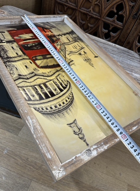外贸样品复古怀旧装饰画伦敦红巴士装饰画咖啡厅西餐厅装饰画