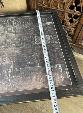 外贸孤品大尺寸美式复古城市图纸地图装饰挂画曼哈顿旧地图壁挂