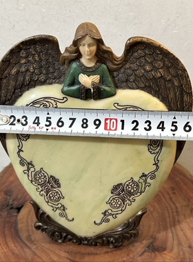 孤品外贸天使心形摆件 家居装饰摆件树脂实心样板库存老货