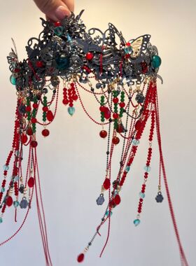 古风中式cos头饰异域大祭司发饰古装汉服复古暗黑流苏发冠
