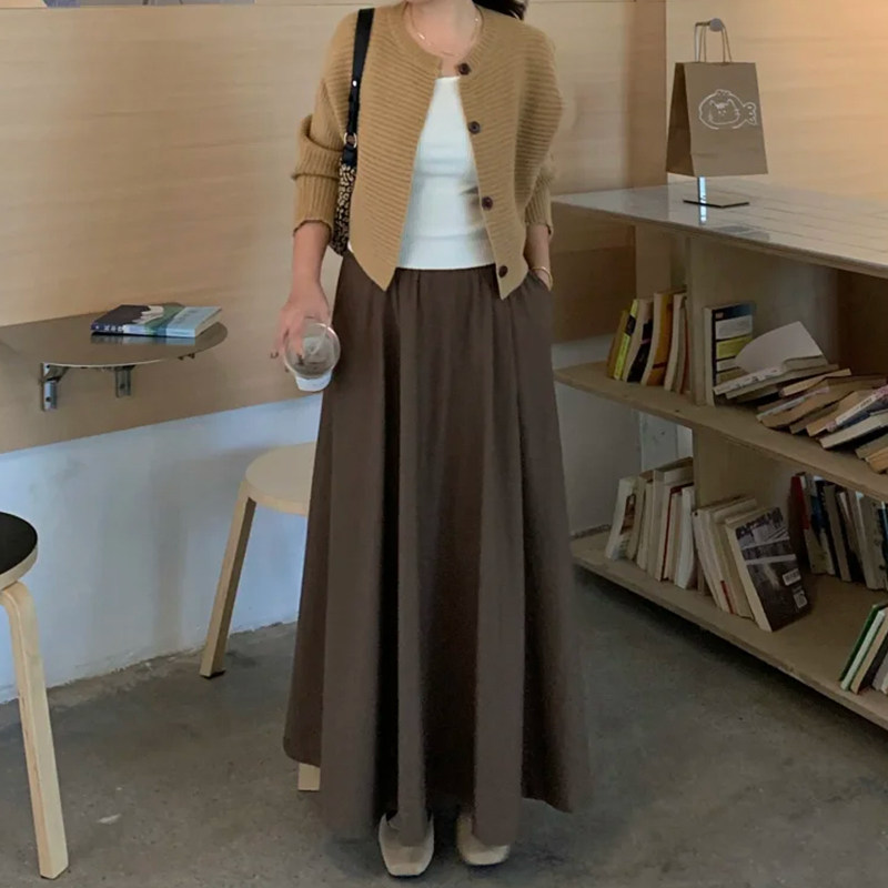 大裙摆美拉德棕色西装半身裙女大码高级感百褶梨型身材伯克利长裙,淘宝优惠券,粉丝福利购,淘宝优惠卷