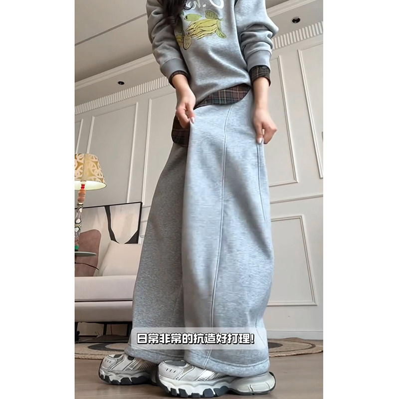 灰色香蕉裤女秋季宽松慵懒风大码胖mm显瘦镰刀卫裤运动阔腿弯刀裤,淘宝优惠券,粉丝福利购,淘宝优惠卷