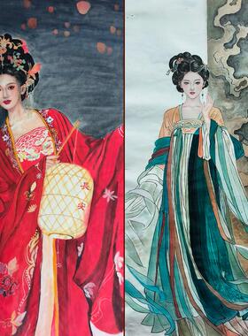 国画代画纯手绘人物画