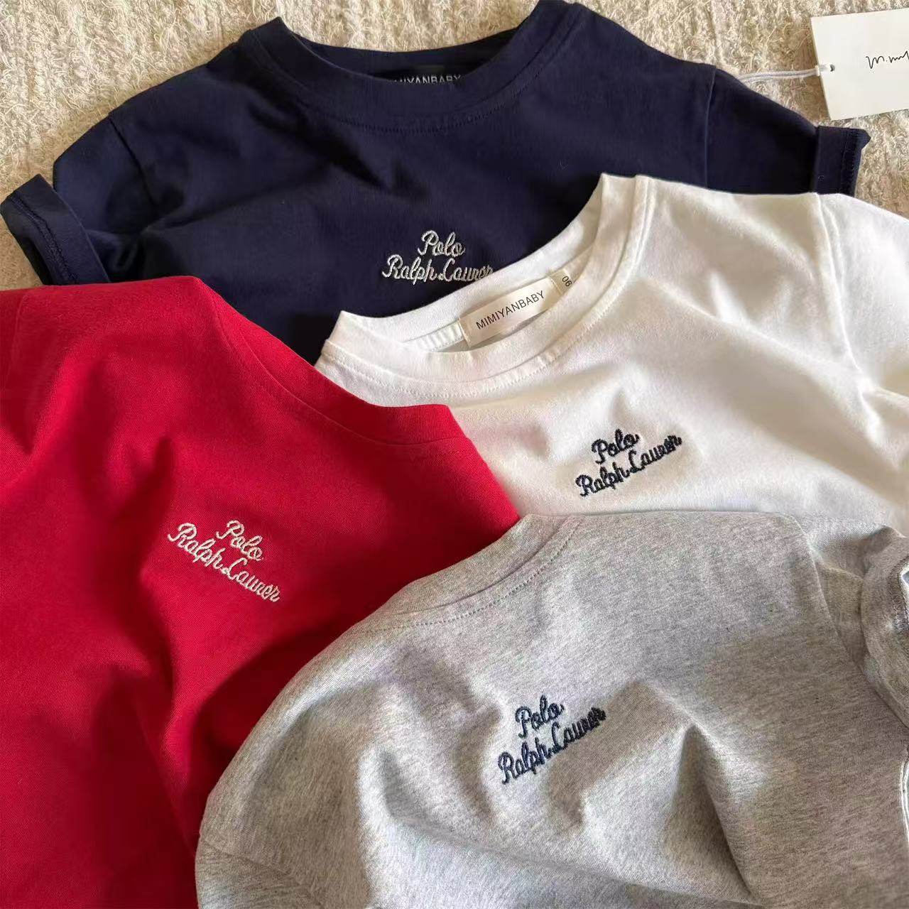 儿童字母T恤短袖男2025夏季新款小童装纯色半袖T潮宝宝上衣女薄款,淘宝优惠券,粉丝福利购,淘宝优惠卷